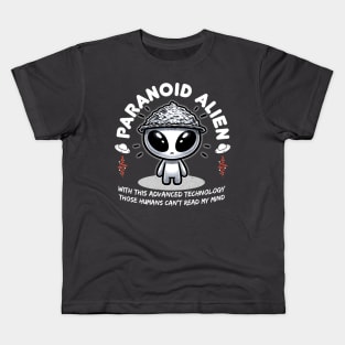 Alien Wearing Tin Foil Hat Kids T-Shirt